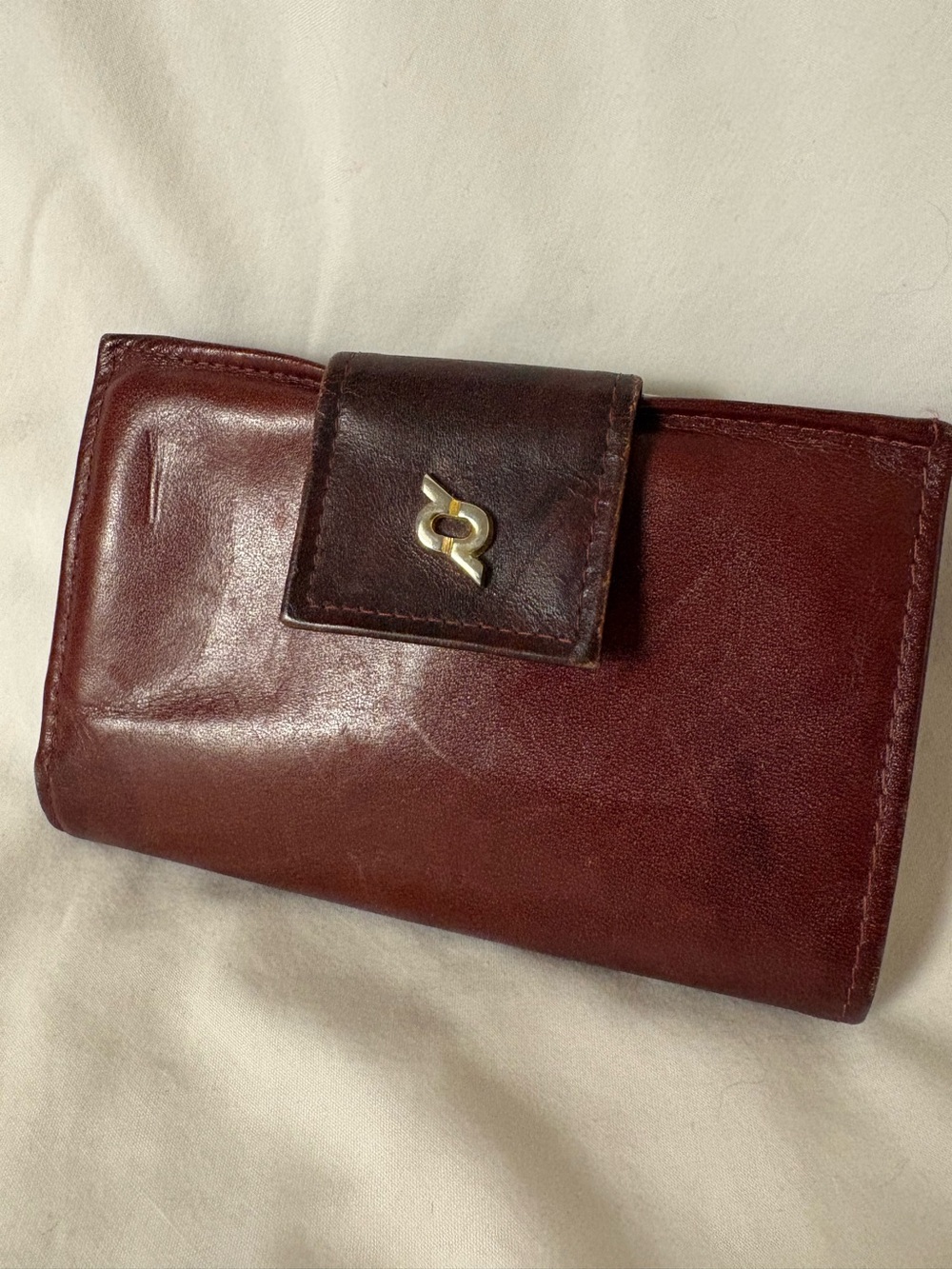 Vintage Rolfs Designer Collection Burgundy Leather Wallet Kiss Lock Coin Purse
